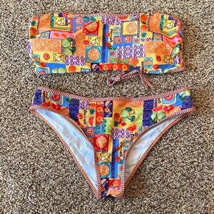 Vibrant Fruit Patterned Bikini Set